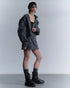 CIRCLE CUT-OUT DENIM JACKET -BLACK- *Last1